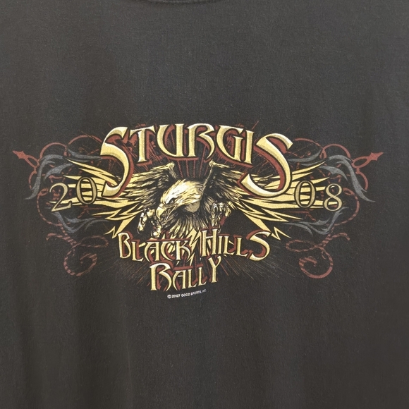 Sturgis Black Hills Rally 2008 Short Sleeve Tee Size 2XL - Picture 5 of 5